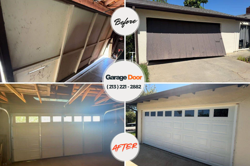 Before and after: garage door repair Plum Creek, VA